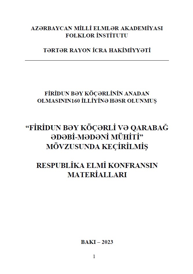 "Firidun bəy Köçərli və Qarabağ ədəbi-mədəni mühiti"