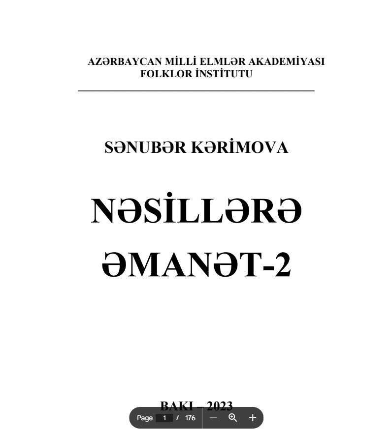 Sənubər Kərimova. Nəsillərə əmanət-2.