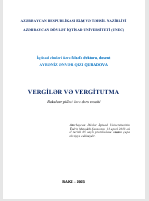 VERGİLƏR VƏ VERGİTUTMA (dərs vəsaiti)