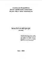MALİYYƏ HÜQUQU  (dərslik)