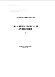 İRAN TÜRK EDEBİYATI  ANTOLOJİSİ - I - 