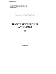 İRAN TÜRK EDEBİYATI  ANTOLOJİSİ - III -