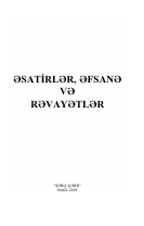 ƏSATİRLƏR, ƏFSANƏ VƏ RƏVAYƏTLƏR 