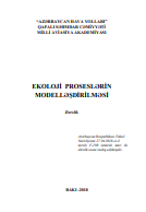 Ekoloji proseslərin modelləşdirilməsi