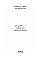 QAFQAZ İSLAM ORDUSUNUN XRONOLOGİYASI