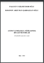 Atom və molekul fizikasinda riyazi metodlar