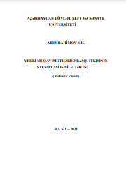 Yerli müqavimətlərdə basqı itkisinin stend vasitəsilə təyini