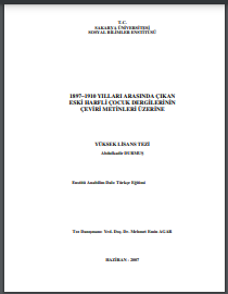 1897-1910 Yılları Arasında Çıkan Eski Harfli Çocuk Dergilerinin Çeviri Metinleri Üzerine