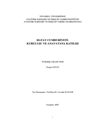 Hatay Cumhuriyeti: kuruluşu ve anavatana katılışı