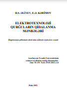 Elektrotexnoloji qurğuların qidalanma mənbələri