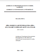 Qida məhsulları istehsalında qida əlavələri və bioloji aktiv əlavələr