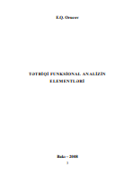 TƏTBİQİ FUNKSİONAL ANALİZİN  ELEMENTLƏRİ