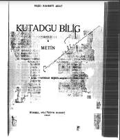 Kutadgu Bilig I (Metin) 