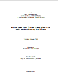 Kuzey kafkasya özerk cumhuriyyetleri bağlamında rus dış politikası