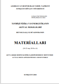 TƏTBİQİ FİZİKA VƏ ENERGETİKANIN  AKTUAL MƏSƏLƏLƏRİ BEYNƏLXALQ ELMİ KONFRANSIN  MATERİALLARI