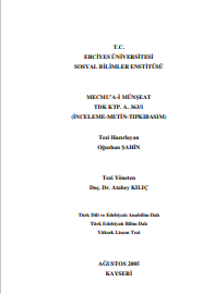 Mecmuai münşeat tdk ktp.a.363/1 (inceleme-metin-tıpkıbasım)