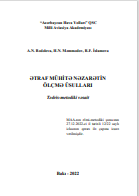 ƏTRAF MÜHİTƏ NƏZARƏTİN  ÖLÇMƏ ÜSULLARI Tədris-metodiki vəsait