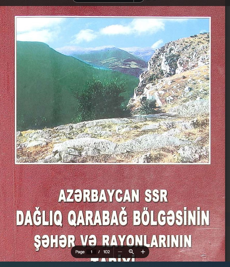 Azərbaycan SSR Dağlıq Qarabağ bölgəsinin şəhər və kəndlərinin tarixi XX əsrin 20-90cı illərio 20-90 cı illəri