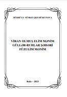 Viran olmuş elim mənim güllər-ruhlar şəhəri Füzulim mənim